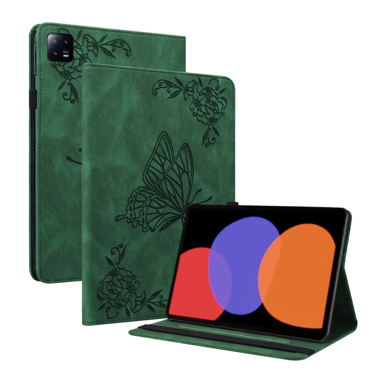 Butterfly Flower Embossed Leather Tablet Case, For Xiaomi Pad 6 / Pad 6 Pro