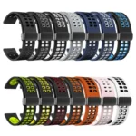 Double-row Hole Folding Black Buckle Two-color Silicone Watch Band - Image 2