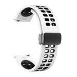 Double-row Hole Folding Black Buckle Two-color Silicone Watch Band - Image 5