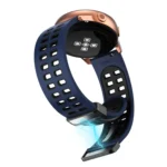 Double-row Hole Folding Silver Buckle Two-color Silicone Watch Band - Image 4