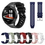 Solid Color Round Hole Silicone Watch Band - Image 2