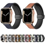 Magnetic Folding Silicone Leather Watch Band For Apple Watch Ultra 49mm / Series 8&7 45mm / SE 2&6&SE&5&4 44mm / 3&2&1 42mm, For Apple Watch Ultra 49mm - Image 2