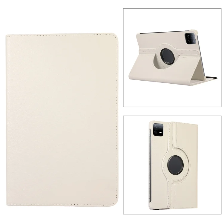 360 Degree Rotation Litchi Texture Leather Tablet Case, For Xiaomi Pad 6 / Pad 6 Pro