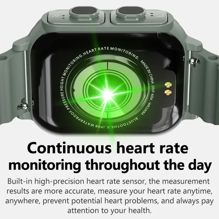 EDA004548201_B3.webp N22 2 in 1 1.96 inch HD Display Sport Bluetooth Call Earphone Smart Watch - Image 4