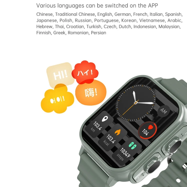 EDA004548201_B5.webp N22 2 in 1 1.96 inch HD Display Sport Bluetooth Call Earphone Smart Watch - Image 6