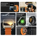 N22 2 in 1 1.96 inch HD Display Sport Bluetooth Call Earphone Smart Watch - Image 7