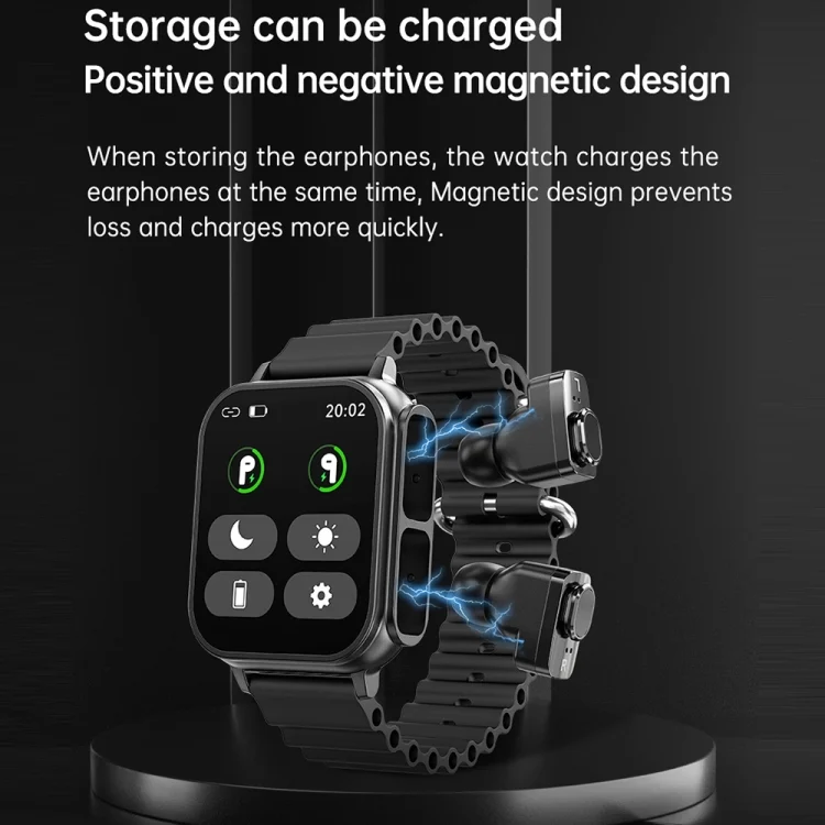 EDA004548201_B9.webp N22 2 in 1 1.96 inch HD Display Sport Bluetooth Call Earphone Smart Watch - Image 10