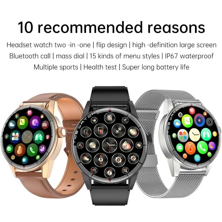 EDA004558401_B1.webp R6 1.32 inch Round Screen 2 in 1 Bluetooth Earphone Smart Watch, Support Bluetooth Call / Health Monitoring - Image 2