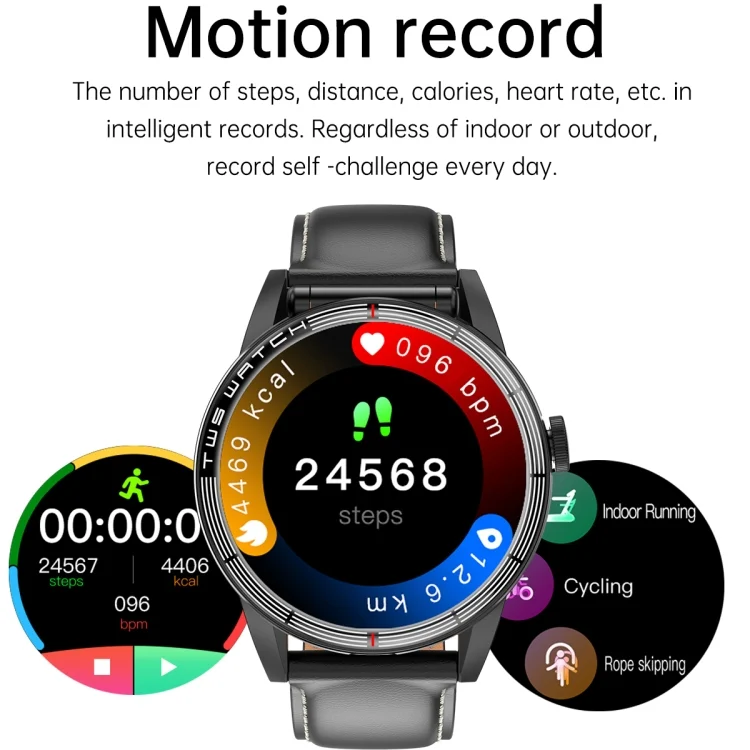 EDA004558401_B2.webp R6 1.32 inch Round Screen 2 in 1 Bluetooth Earphone Smart Watch, Support Bluetooth Call / Health Monitoring - Image 3