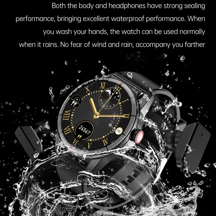 EDA004558401_B6.webp R6 1.32 inch Round Screen 2 in 1 Bluetooth Earphone Smart Watch, Support Bluetooth Call / Health Monitoring - Image 7