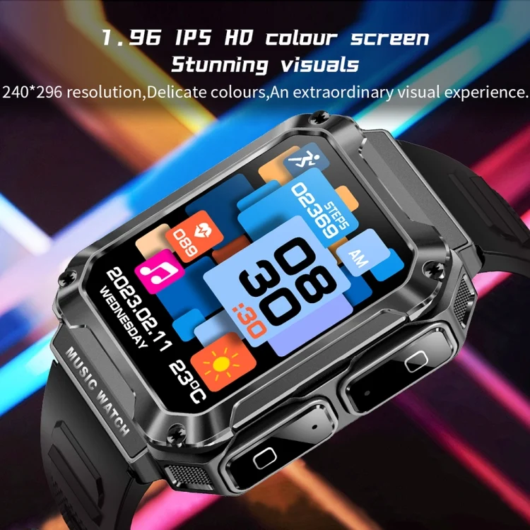 EDA004570201_B2.webp OVISEN T93 1.96 inch IPS Screen 2 in 1 Bluetooth Headset Smart Watch, Supports Blood Oxygen Monitoring/Bluetooth Music - Image 3