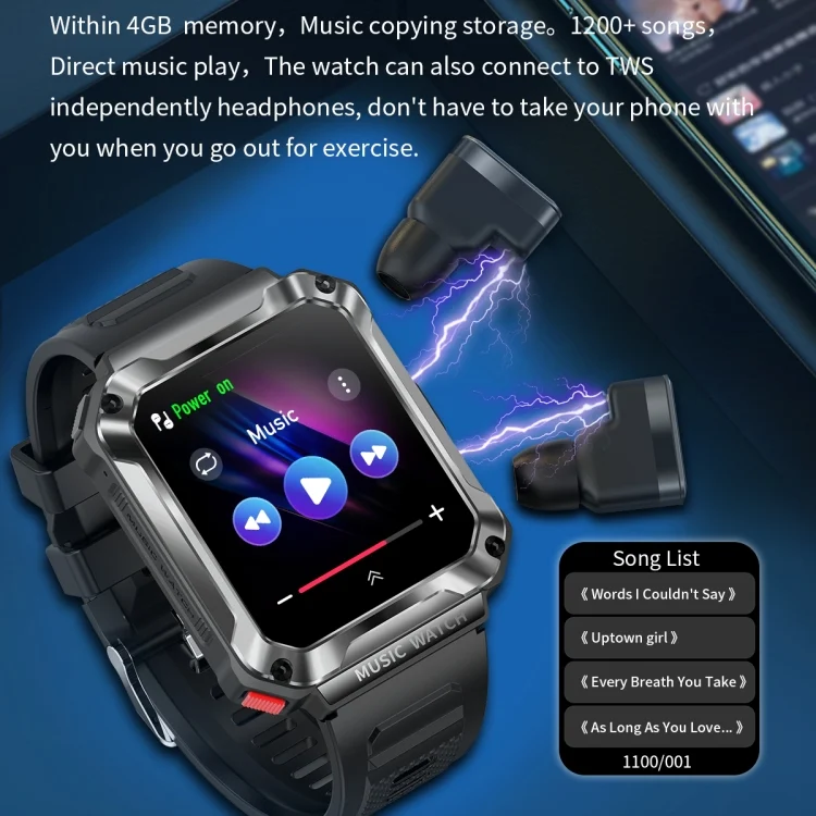 EDA004570201_B4.webp OVISEN T93 1.96 inch IPS Screen 2 in 1 Bluetooth Headset Smart Watch, Supports Blood Oxygen Monitoring/Bluetooth Music - Image 5