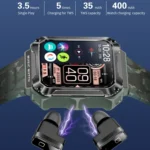 OVISEN T93 1.96 inch IPS Screen 2 in 1 Bluetooth Headset Smart Watch, Supports Blood Oxygen Monitoring/Bluetooth Music - Image 6