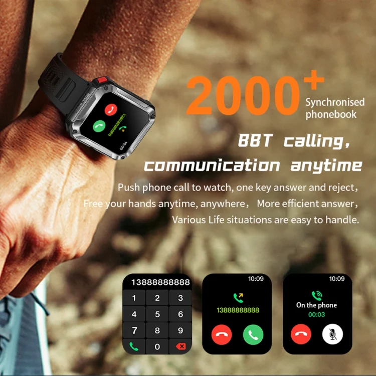 EDA004570201_B9.webp OVISEN T93 1.96 inch IPS Screen 2 in 1 Bluetooth Headset Smart Watch, Supports Blood Oxygen Monitoring/Bluetooth Music - Image 10