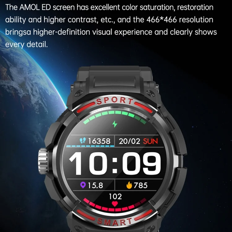EDA004580301_B1.webp OVISEN GT100 1.39 inch TFT Screen 2 in 1 Bluetooth Headset Smart Watch, Support Blood Oxygen Monitoring/Bluetooth Music - Image 2