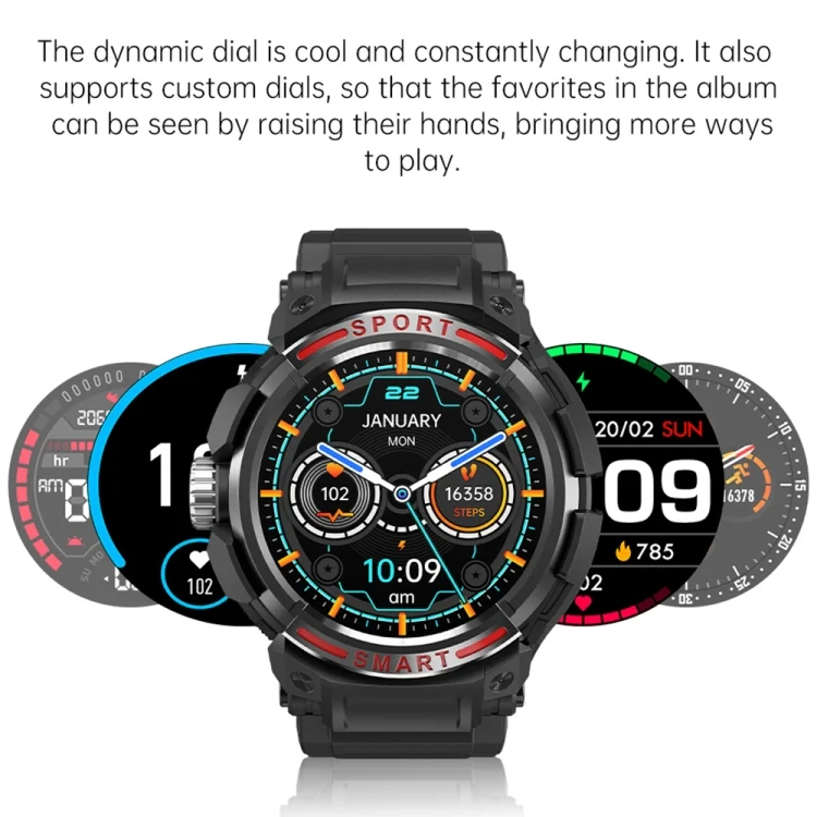 EDA004580301_B2.webp OVISEN GT100 1.39 inch TFT Screen 2 in 1 Bluetooth Headset Smart Watch, Support Blood Oxygen Monitoring/Bluetooth Music - Image 3