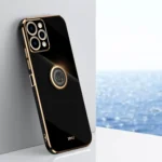 XINLI Straight Edge 6D Electroplate TPU Phone Case with Ring Holder, For Xiaomi Redmi 12 4G, For Xiaomi Redmi Note 12S 4G
