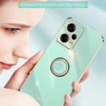 XINLI Straight Edge 6D Electroplate TPU Phone Case with Ring Holder, For Xiaomi Redmi Note 12 5G Global - Image 4