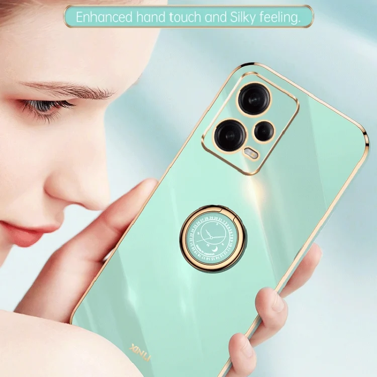 EDA004602004A_3.webp XINLI Straight Edge 6D Electroplate TPU Phone Case with Ring Holder, For Xiaomi Redmi Note 12 5G Global - Image 4