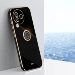 XINLI Straight Edge 6D Electroplate TPU Phone Case with Ring Holder, For Xiaomi Civi 3 5G, For Xiaomi Poco C55 4G