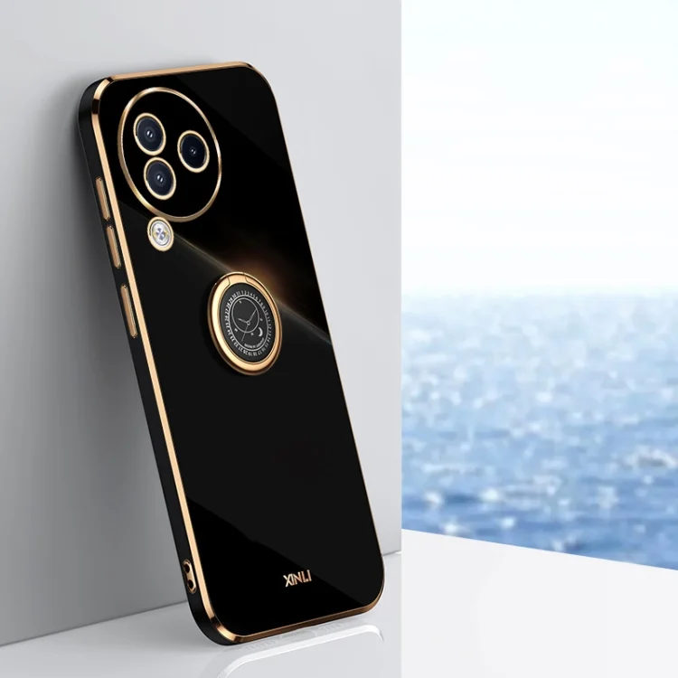 XINLI Straight Edge 6D Electroplate TPU Phone Case with Ring Holder, For Xiaomi Civi 3 5G, For Xiaomi Poco C55 4G