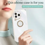 XINLI Straight Edge 6D Electroplate TPU Phone Case with Ring Holder, For Xiaomi Civi 3 5G, For Xiaomi Poco C55 4G - Image 3