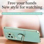 XINLI Straight Edge 6D Electroplate TPU Phone Case with Ring Holder, For Xiaomi Civi 3 5G, For Xiaomi Poco C55 4G - Image 5