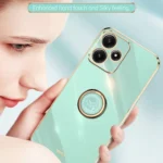 XINLI Straight Edge 6D Electroplate TPU Phone Case with Ring Holder, For Xiaomi Redmi Note 12R, For Xiaomi Redmi K70 - Image 4
