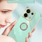 XINLI Straight Edge 6D Electroplate TPU Phone Case with Ring Holder, For Xiaomi Redmi Note 13 Pro, For Xiaomi Redmi K60 Ultra / Mi 13T - Image 4