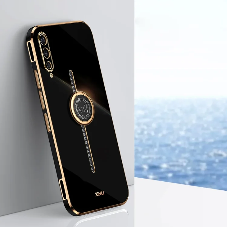 XINLI Straight Edge 6D Electroplate TPU Phone Case with Ring Holder, For vivo iQOO Pro