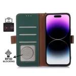 Genuine Leather Magnetic RFID Leather Phone Case, For Xiaomi Redmi 12, For Xiaomi Redmi Note 12 Turbo / POCO F5 - Image 4