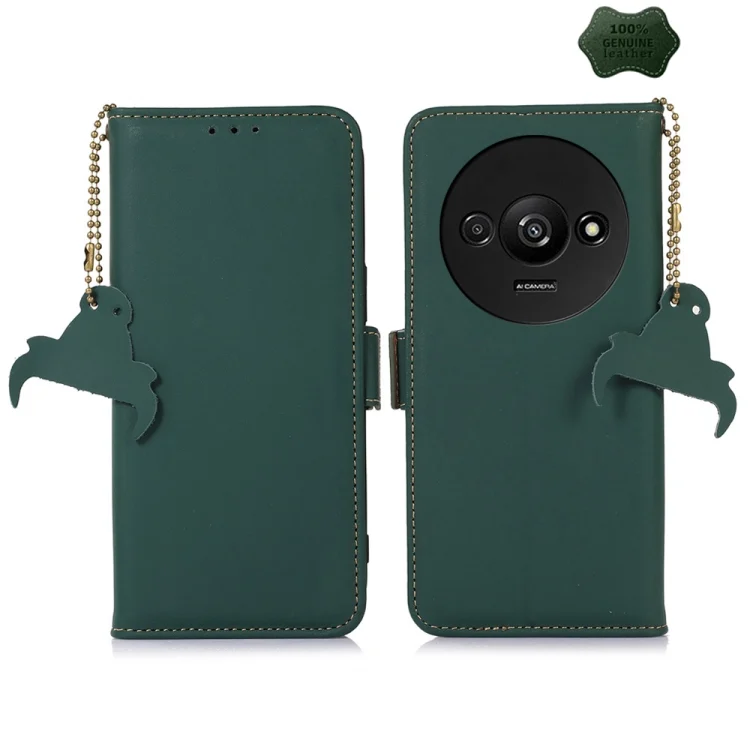 Genuine Leather Magnetic RFID Leather Phone Case, For Xiaomi Redmi A3, For Xiaomi Redmi Note 13 Pro 4G / POCO M6 Pro 4G, For Xiaomi Redmi Note 13 4G, For Xiaomi Redmi 13C 4G / 13C 5G / POCO C65...
