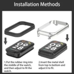 Mijobs Metal Shell Genuine Leather Watch Band - Image 7