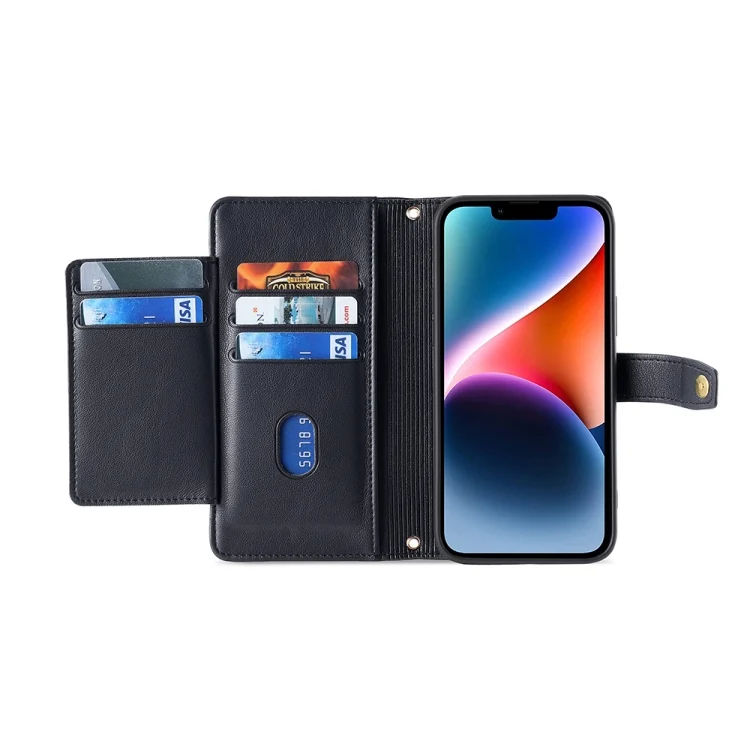 EDA004653802A_2.webp Sheep Texture Cross-body Zipper Wallet Leather Phone Case, For Xiaomi Redmi Note 12S 4G, For Xiaomi Redmi Note 12 Pro, For Xiaomi 13 Ultra 5G - Image 3