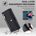 Sheep Texture Cross-body Zipper Wallet Leather Phone Case, For Xiaomi Redmi Note 13 Pro+ 5G, For Xiaomi Redmi Note 13 Pro 5G, For Xiaomi Redmi K60 Ultra - Image 4