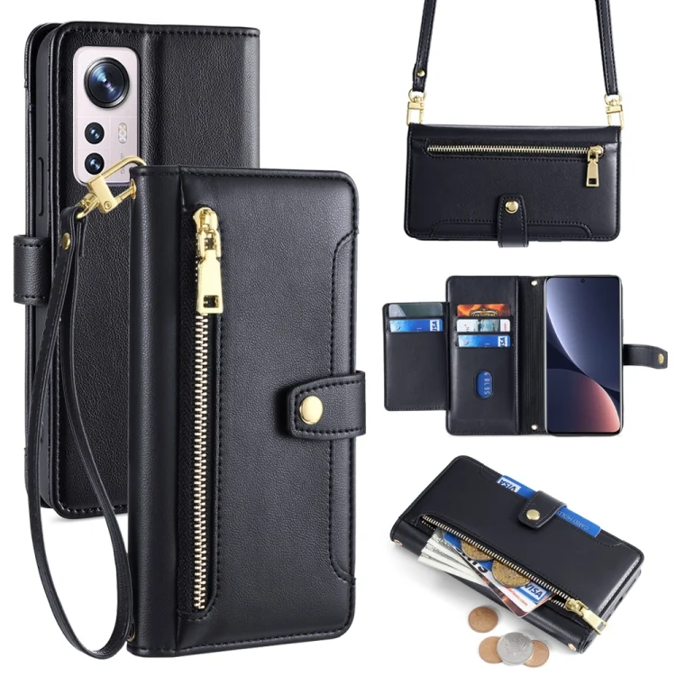 Sheep Texture Cross-body Zipper Wallet Leather Phone Case, For Xiaomi 12 Pro, For Xiaomi 12, For Xiaomi 11T / 11T Pro
