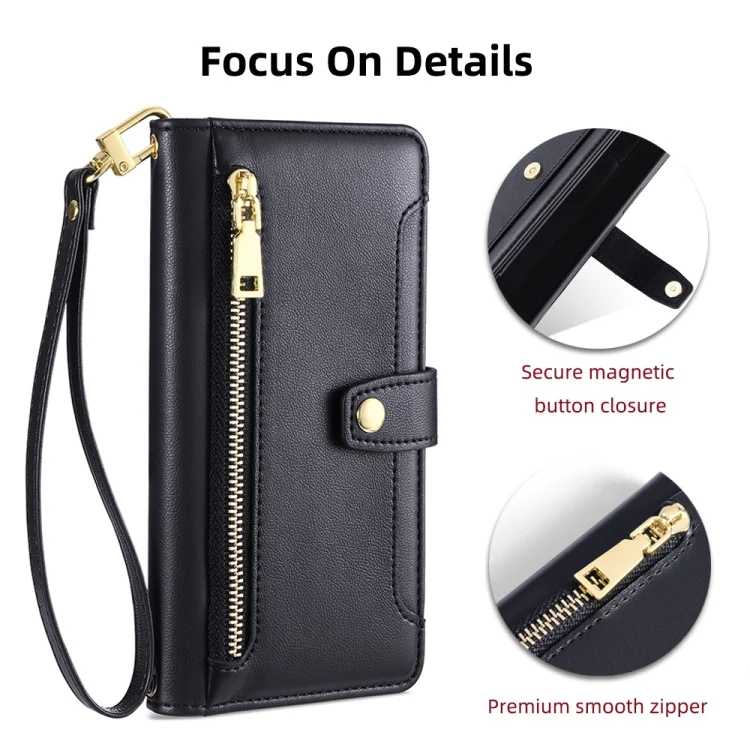 EDA004653821A_2.webp Sheep Texture Cross-body Zipper Wallet Leather Phone Case, For Xiaomi Poco M5 4G, For Xiaomi 12S Ultra, For Xiaomi 12 Lite - Image 3