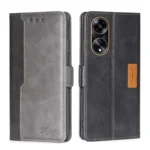 Contrast Color Side Buckle Leather Phone Case, For OPPO A1 5G