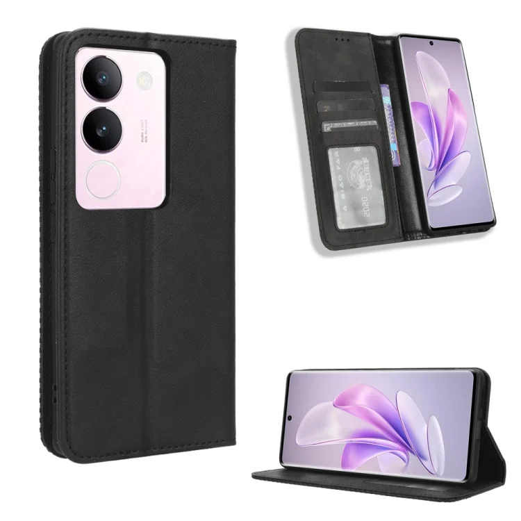 Magnetic Buckle Retro Texture Leather Phone Case, For vivo S17 5G / S17 Pro, For vivo S17e, For vivo Y78 Plus, For vivo Y16 / iQOO Z7i, For vivo Y100 5G