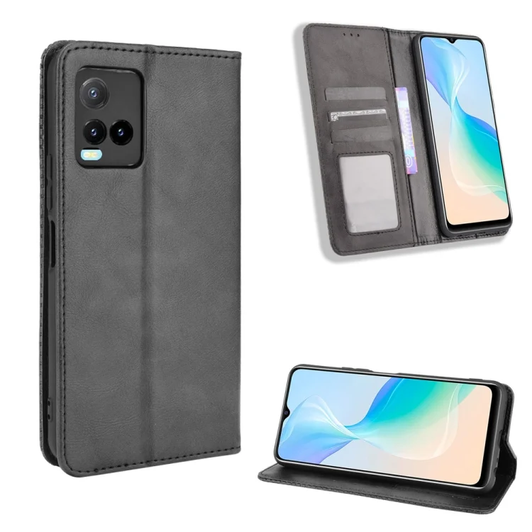 Magnetic Buckle Retro Texture Leather Phone Case, For vivo Y33T / Y33s / Y21 / Y21s, For vivo Y33T 2023 V2317A