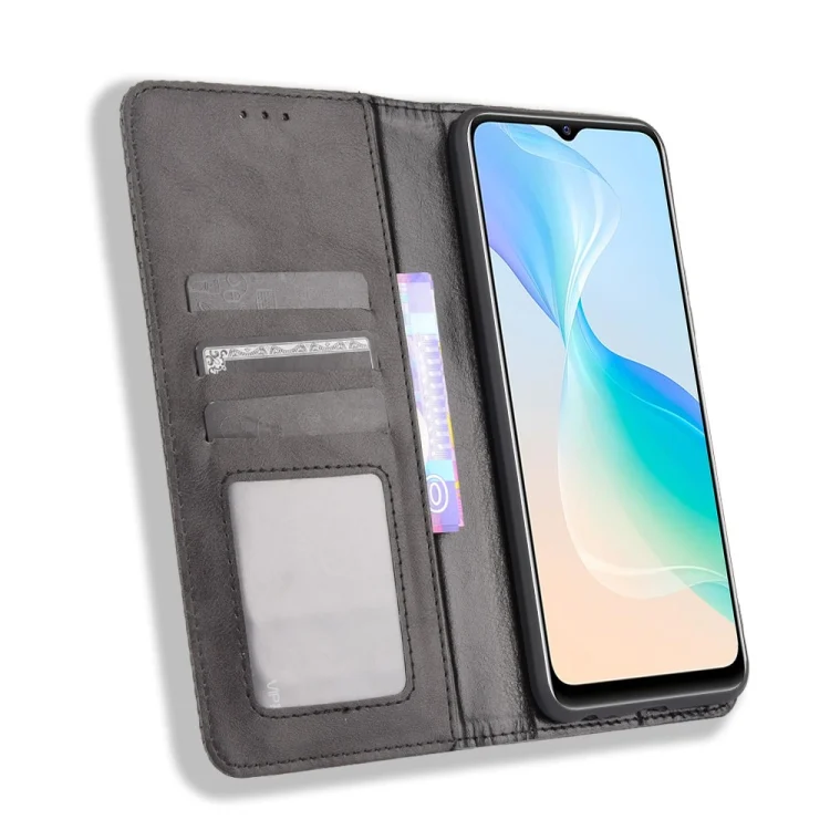 EDA004679405A_3.webp Magnetic Buckle Retro Texture Leather Phone Case, For vivo Y33T / Y33s / Y21 / Y21s, For vivo Y33T 2023 V2317A - Image 4