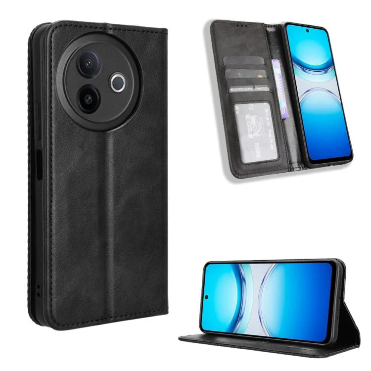 Magnetic Buckle Retro Texture Leather Phone Case, For vivo Y39 5G / Y300i, For vivo Y29 4G / T4x 5G, For vivo Y04 4G / Y29s 5G, For vivo V50 5G, For vivo Y19s 4G