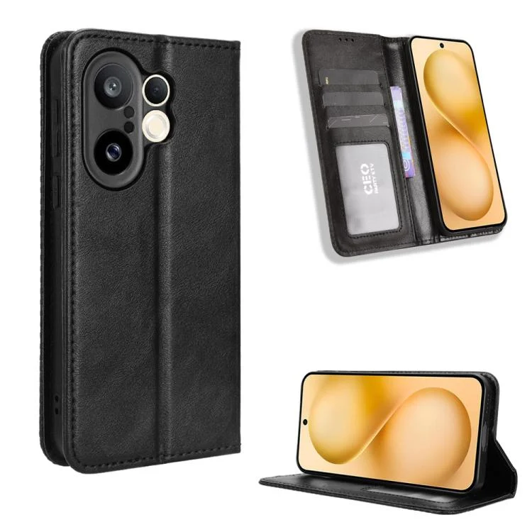 Magnetic Buckle Retro Texture Leather Phone Case, For vivo X200 FE / S30 Pro mini, For vivo X200s 5G, For vivo T4 5G / iQOO Z10 5G Global, For vivo X200 Ultra 5G, For vivo V50 Lite 5G / 4G
