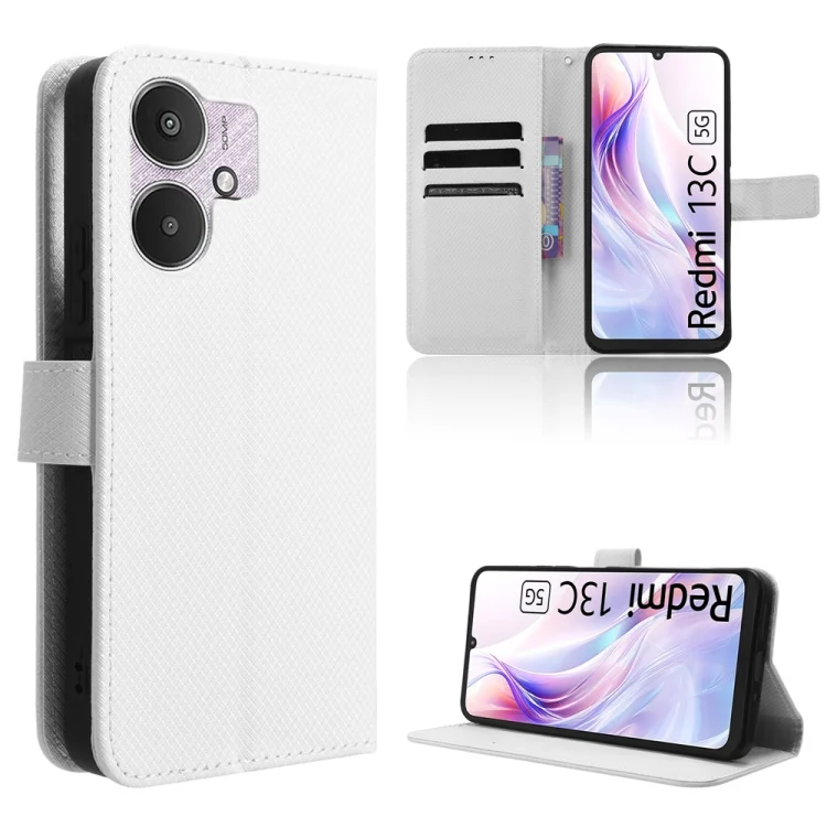 Diamond Texture Leather Phone Case, For Xiaomi Redmi 13C 5G / 13R 5G, For Xiaomi Redmi Note 13R 5G, For Xiaomi Redmi K70E / Poco X6 Pro, For Xiaomi Redmi Note 13R Pro 5G