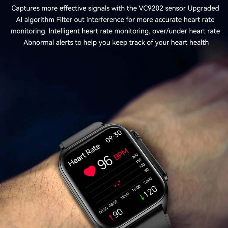 EDA0047020_B2.webp TK12 1.96 inch IP67 Waterproof Silicone Band Smart Watch Supports ECG / Remote Families Care / Bluetooth Call / Body Temperature Monitoring - Image 3
