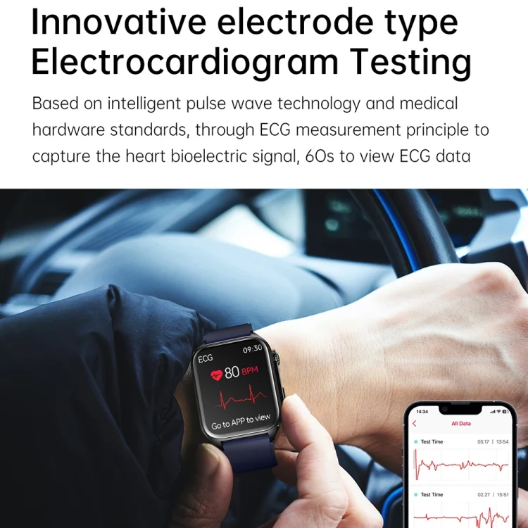 EDA0047020_B3.webp TK12 1.96 inch IP67 Waterproof Silicone Band Smart Watch Supports ECG / Remote Families Care / Bluetooth Call / Body Temperature Monitoring - Image 4