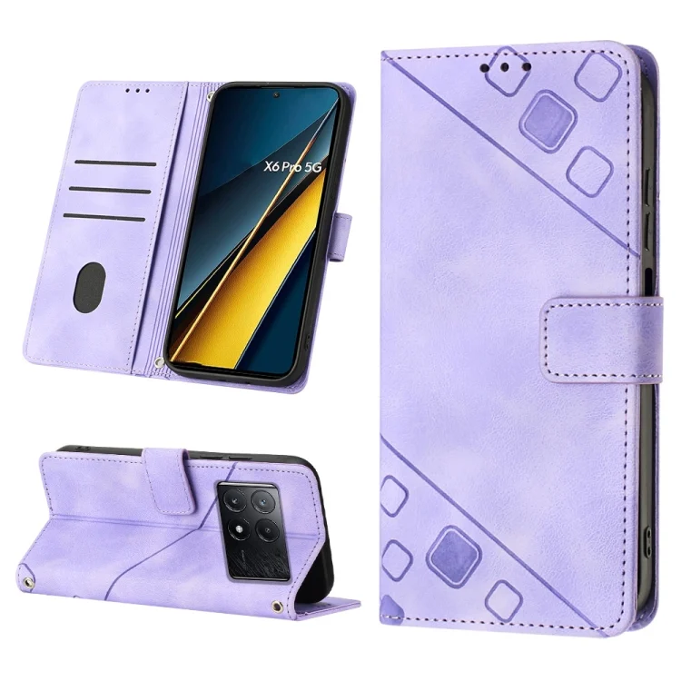 Skin Feel Embossed Leather Phone Case, For Xiaomi Redmi K70E, For Xiaomi Poco X6 Pro, For Xiaomi 14 Ultra