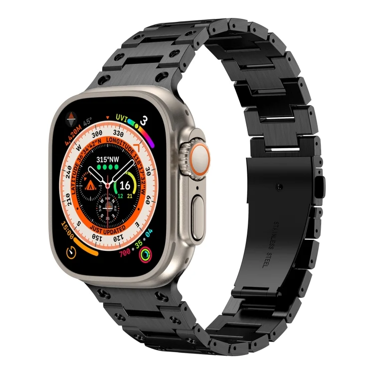 Double Rows Metal Watch Band, For Apple Watch 7 41mm, For Apple Watch 7 45mm, For Apple Watch SE 40mm, For Apple Watch SE 44mm, For Apple Watch 6 40mm, For Apple Watch 6 44mm
