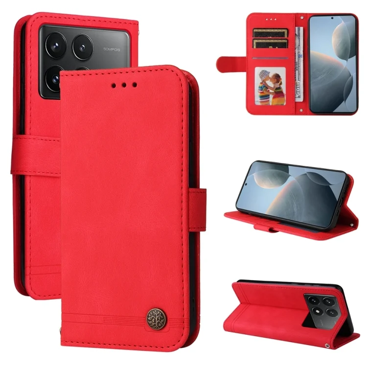 Skin Feel Life Tree Metal Button Leather Phone Case, For Xiaomi Redmi K70E, For Xiaomi 14 Ultra, For Xiaomi 14 Pro, For Xiaomi 14