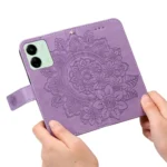 7-petal Flowers Embossing Leather Phone Case - Image 6